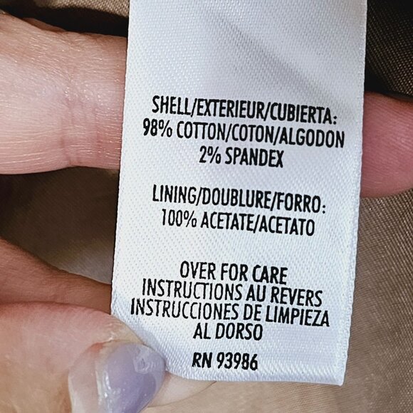 Trendy Chic‎ Casual Corner Stretch Womens Striped Blazer Size 10 Tan/Blue 《906》J - Picture 7 of 8